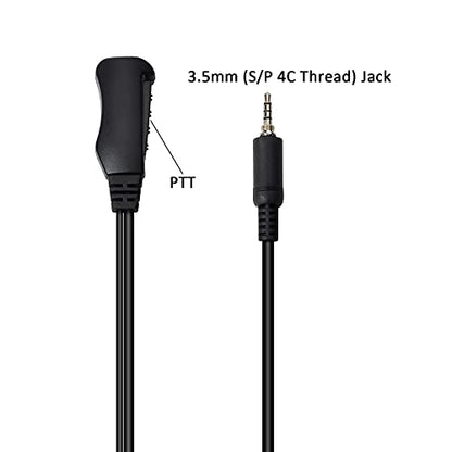 HYS Security Radio Surveillance Headset Earpiece with Clear Acoustic Coil Tube Earbud Audio Kit for YAESU/Vertex Radio VX-6 VX-7E VX-120 VX-127 Alinco Icom (3.5mm S/P 4C Thread)