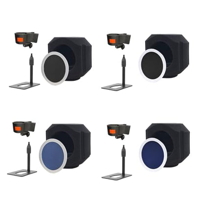 Microphone Windscreen Studio Microphone Noise Isolation Shield Windshield For Mics Soundproof Covers 1PC - color: white frame black