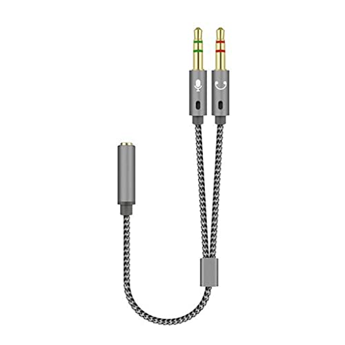 Headset Adapter Y Splitter 3.5mm Cable with Separate Mic and Headphone Connector Mutual Convertors for Gaming Splitter Cable 2 Male 1 Female Adapter 3.5mm Mic