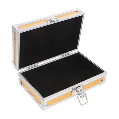 Lockable Equipment Storage Case: 7'' Aluminum Hard Shell Briefcase with Pre-Diced Protective Foam - Carrying Case for Wireless Mic Setups Camera Gear - color: Golden