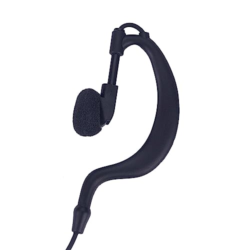 VX-261 Earpiece with mic PTT for Motorola Vertex Standard Radio EVX-261 VX-231 EVX-531 EVX-534 VX-180 VX-298 VX-350 VX-351 G Shape Spring Wire Ear-Hook Headset, 2 Pack