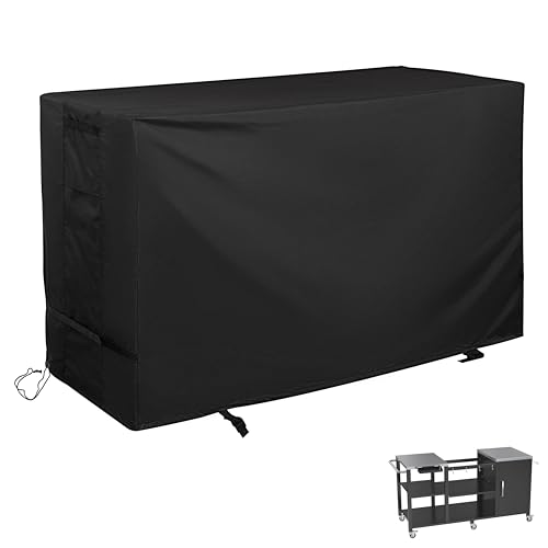 Grill Table Cover for GDLF Grill Table Compatible with Big Green Egg, Outdoor Grill Cart Cover for GDLF Large BBQ Station Prep Table All Weather Protective