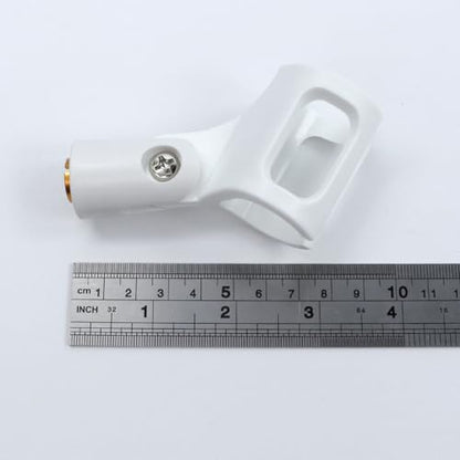 4 Pcs Microphone Clips, Knob Adjustable 180 Degrees Mic Clip Holder - style: White, Square Microphone Clip