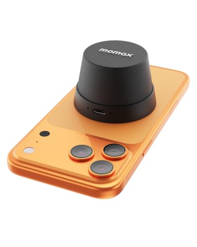 MOMAX Magnetic Portable Wireless Speaker, Enhanced Bass & Clear Sound | IPX6 Waterproof with Aluminum Alloy Design & 12H Playtime for Travel, Shower, Kitchen & More - color: Black