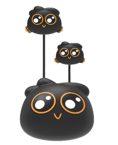 Jellie Drops Wired Earbuds for Kids, Featuring Colorful Characters. Silicone Storage case, 3.5mm aux, USB C Adapter, Volume Control, School Ready, Cute, Lightweight, and Compact. (Black) - color: Black