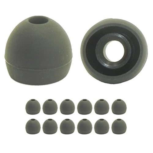 Earphones Plus 6 Pr Black Medium Ear Tips Replacement Ear Tips for in Ear Earbud Earphones - size: Medium