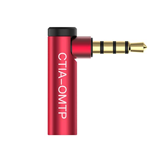 Alizone 90 Degree 3.5mm Male to Female Audio Adapter - OMTP to CTIA Earphone Audio Converter - Right Angle Adapter - 2 Pack - size: 2 Packs