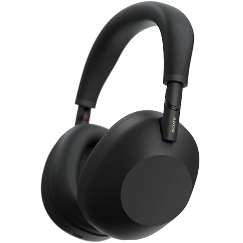 Sony WH-1000XM6/B Best Wireless Noise Canceling Headphones Black Bundle with Deco Gear Wood Headphone Display Stand Secure Tabletop Holder/Gaming Headset Hanger - color: Black