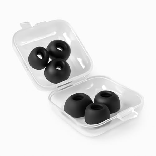 Geiomoo Soft Silicone Eartips for JBL Tune Buds 2 Ear Tips, Replacement Eartips Earbuds Earpads (Black,S/M/L)