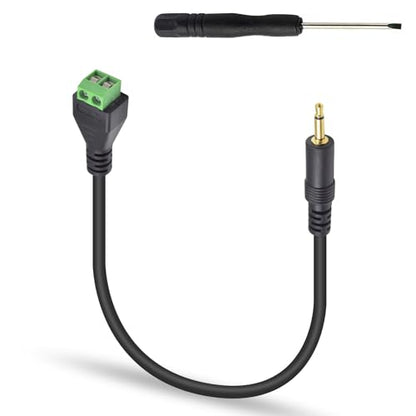 Poyiccot 3.5mm (1/8") TS Mono Male to 2 Pin Screw Terminal Female Headphone Balun Solderless Converter Adapter Cable 30cm (3.5mm M/ 2pin) - color: 3.5mm to 2 pin screw terminal