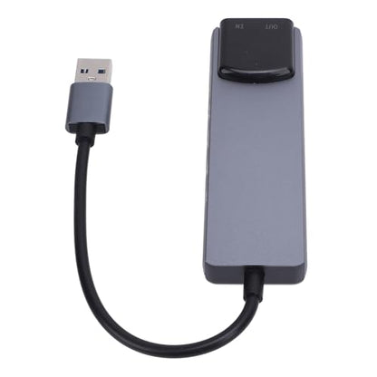 Fabater External USB Sound Card, 5.1 7.1 Channel Support Smart Noise Reduction 5. Channel External Sound Card, USB for Gaming with Optical Input Output for PC Laptop Home