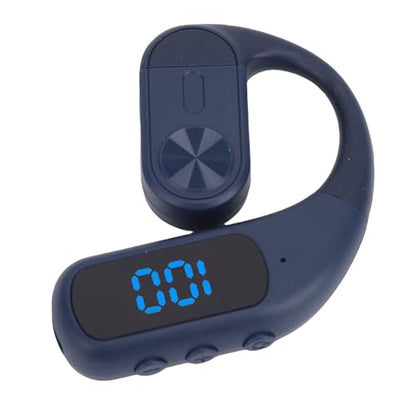 Zopsc Wireless Earpiece, Bluetooth Single Ear Hook Headset with Noise Canceling Mic, Digital Display, Hands Free Earphone for Driving Office Sport - color: Blue