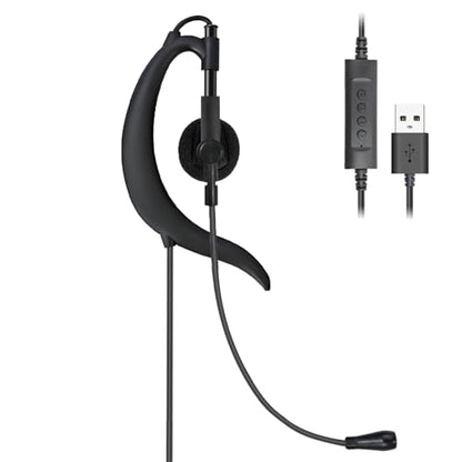Wired Single-Side USB Earbud with Microphone & Adjustable Ear Hook