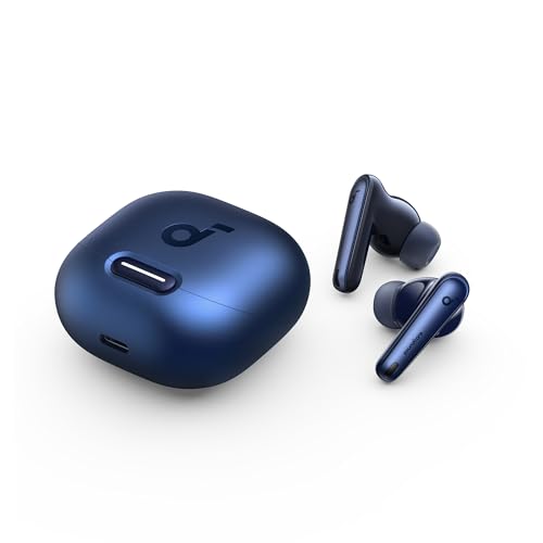 Soundcore by Anker Liberty 4 NC Wireless Earbuds | 98.5% Noise Reduction, Adaptive Noise Cancelling to Environment, Hi-Res Sound, 50H Battery, Wireless Charging, Bluetooth 5.3 - color: Navy Blue