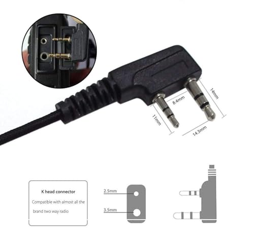 Walkie Talkie Earpiece with Mic 2 Pin Two Way Radio Earhook Headset Compatible for Pxton ‎PX-888S PX-777S Baofeng UV-5R BF-888S BF-F8HP Retevis H-777 Kenwood Puxin Two Way Radio ﻿