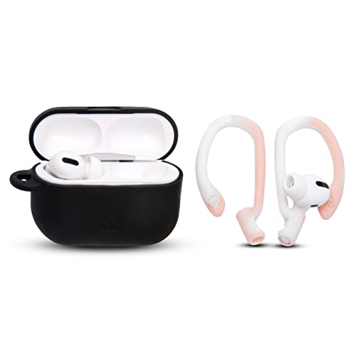 WC HookZ - Patented Upgraded Over Ear Hooks for AirPods Pro 1, 2 & AirPods 1, 2 & 3- Two Size Pairs Included in Package, Unique Left & Right Hook, Made by Wicked Cushions | Pink Marble - color: Pink Marble