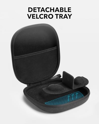 soundcore by Anker, Headphones Case, Compatible with All soundcore Over-Ear Headphones, Anti-Scratch, Water and Dust Resistant, Impact-Resistant, Pocket for Cables, Detachable Tray, Sturdy Strap | Anti-Scratch, Water and Dust Resistant, Impact-Resistant,