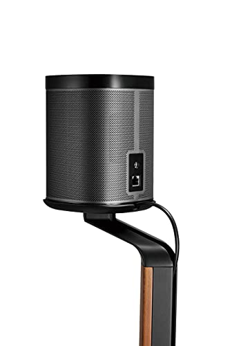 ynVISION.DESIGN Wood Speaker Stands for Sonos One, SL, Play:1, Pair | 30.75" floor standing for SONOS One, One SL, and Play:1 Speakers, 22 lb capacity, cable management, walnut wood & black metal