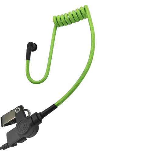 2-Way Radio Earpiece Nylon Acoustic Braided Tube Ear Coils Knitted Replacement for Left Right Surveillance Walkie Talkie Headset(Color) (Green)