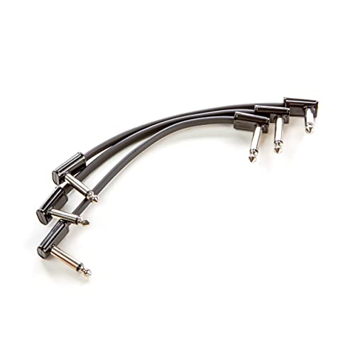 Jim Dunlop, 1/4-Inch Right Angle MXR Ribbon Patch Cable 6 in|15 cm-3 Pack (3PDCPR06) - size: 6 Inch