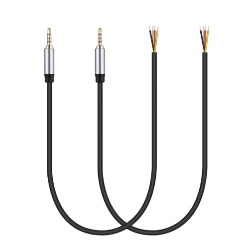 HIEbee Replacement 3.5mm 1/8" TRRS Stereo Male Plug to Bare Wire Open End Audio Cable for Headphone Headset Earphone