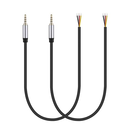 HIEbee Replacement 3.5mm 1/8" TRRS Stereo Male Plug to Bare Wire Open End Audio Cable for Headphone Headset Earphone