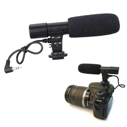 3.5mm Universal Microphone External Stereo Mic for Camcorders Digital Video Camera DSLR Camera Microphone Accessories Professional Stereo Microphone Recording Device External Microphone