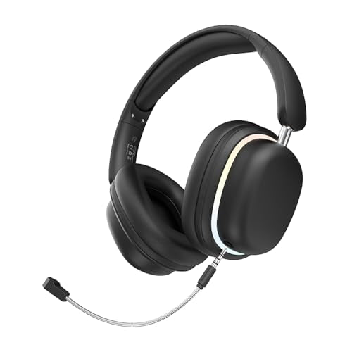 IHAO Luxury Wireless Over-Ear Bluetooth Headset with Active Noise Cancellation Detachable Extent Gaming Mic Foldable Rotatable Design Lightweight-SY-T3 Headset Black - color: SY-T3 Headset Black