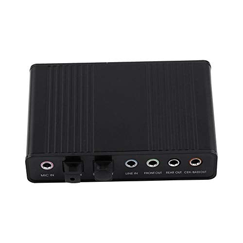 5.1 USB Audio Sound Card with SPDIF, External USB Sound Card Adapter for PC Laptop Audio, Support 48/44 KHz Sampling Rate, Black