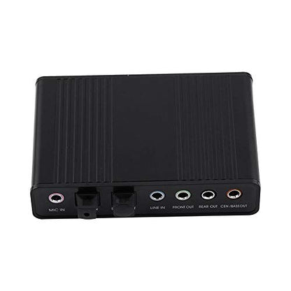 5.1 USB Audio Sound Card with SPDIF, External USB Sound Card Adapter for PC Laptop Audio, Support 48/44 KHz Sampling Rate, Black