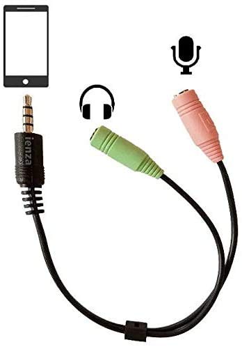 ienza 3.5mm TRRS Male to Dual 3.5mm TRS Female Headset Splitter Combo Adapter for iPhone, Android, PS4, PlayStation 4 5, Xbox One Series X/S, Tablet, PC Gaming & New Laptops
