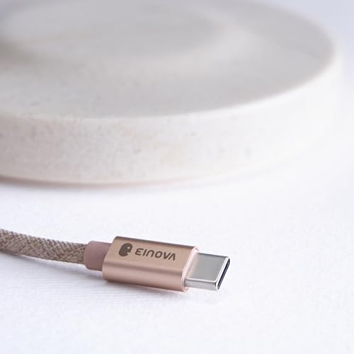 Einova Classic Stone – Marble Wireless Charging Pad Designed in Italy, Integrated 6 ft USB-C Cable, Smartphones, Wireless Earbuds, Smartwatches – Cream Marble - color: Cream marble – Classic Stone