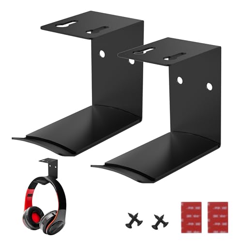 Heavyrain 2PCS Under Desk Headphone Hanger | Storage Hook Metal Desk Edge Hook Hanger with Clamp-On Design (Large) - size: Large