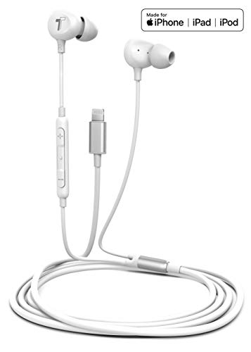 Thore Earbuds for iPhone 12/13/14 Earphones (V60) Wired in-Ear Earbuds (Apple MFi Certified) Lightning Headphones with Mic for iPhone 7/8 Plus, X, Xs, XR, 11, SE, 12, 13/14 Pro Max - White - color: White