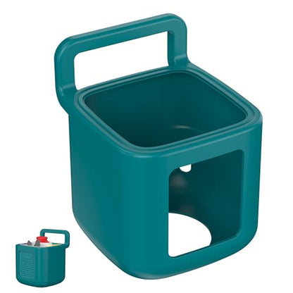 Silicone Protective Cover for Toniebox 2 Audio Player, Shockproof Anti Slip Silicone Case with Handle, Soft Easy Grip Cover, Easy to Clean Durable Sleeve (Tropical Teal) - color: Tropical Teal