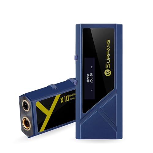 Surfans X10 Portable Headphone Amplifier, USB-C Dongle DAC & DAC Amp with 3.5mm SE/4.4mm Balanced Outputs, 522mW ES9028Q2M Hi-Res Audio Adapter for IEMs, iPhone, Android, PC/Mac, Blue - color: Blue