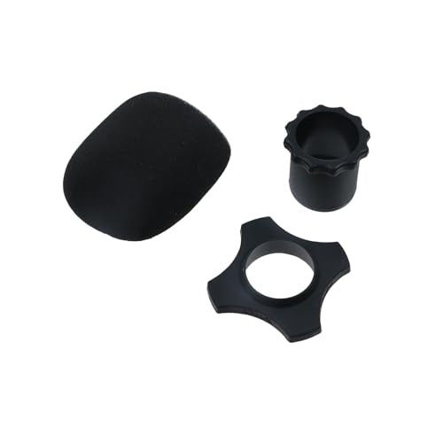 10 Sets of Shakeproof Anti-Rolling Handheld Microphone Silicone Ring Microphone Sponge Cover Silicone Protective Sleeve for KTV, Speech, Interview, Recording Studio, Black - style: 10 Sets, Black