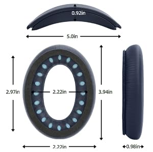 Ear Pads Replacement Headband Cushion Foam for Bose QuietComfort 35 45 (QC35 QC45) Headphones Accessories Easy to Install (Dark Blue) - color: Dark Blue