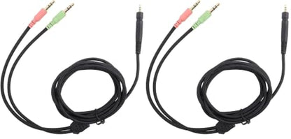 Gaming Headphone Cable, 3.5mm Audio Cable, 4.3ft Headphone Replacement Cable Compatible with Sennheiser G4ME ONE PC 373D PC37X GSP350 500 600 Aux Cord Wire (Phone Version) (Pack of 2) - size: PC version (Pack of 2)