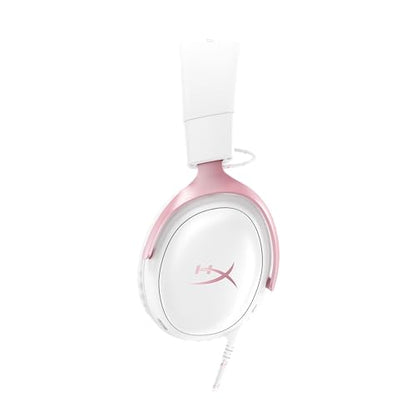 HyperX Cloud III – Wired Gaming Headset, PC, PS5, Xbox Series X|S, Angled 53mm Drivers, Memory Foam, Durable Frame, Ultra-Clear 10mm Mic, USB-C, USB-A, 3.5mm – Pink