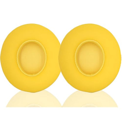 Headphone Replacement Ear Pad Cover Compatible with Beats by Dre Solo3 Solo2 Wired Wireless Headphones Protein Leather Memory Foam Headphone Cushion Ear Muffs-College Yellow - color: college yellow