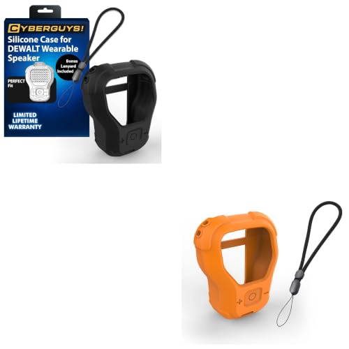 CYBERGUYS 2-Pack Silicone Case for DEWALT Speaker, Orange & Black