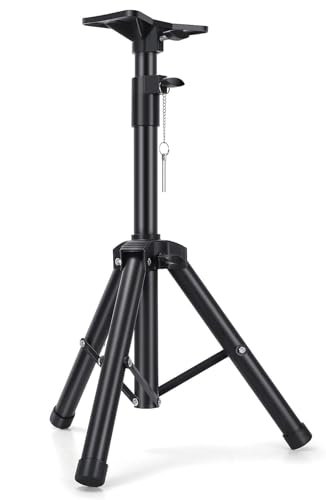 Universal Speaker Stand Tripod, Adjustable Height Range from 30 inches to 44 inches, can Support up to 100 pounds, Easy to Move, Strong Stability, Black Color
