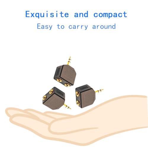 3.5mm Audio Splitter Adapter, 1/8 inch Male to 2X Female Y-Connector, 3-Pack