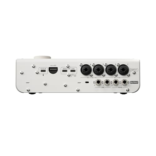 Yamaha URX44 6-In / 4-Out Dual USB-C Audio Interface With Touchscreen, Includes Cubase Al, WaveLab Cast, Basic FX Suite, and Steinberg Plus Software Bundle, White URX44 W | Includes Touchscreen, Includes Cubase Al, WaveLab Cast, Basic FX Suite, and Steinb