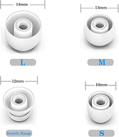 Replacement Eartips Silicone Earbuds Buds Set Earplug Compatible with PowerBeats Pro Beats Wireless Headset and Universal for 3.8mm Caliber Headset(White)