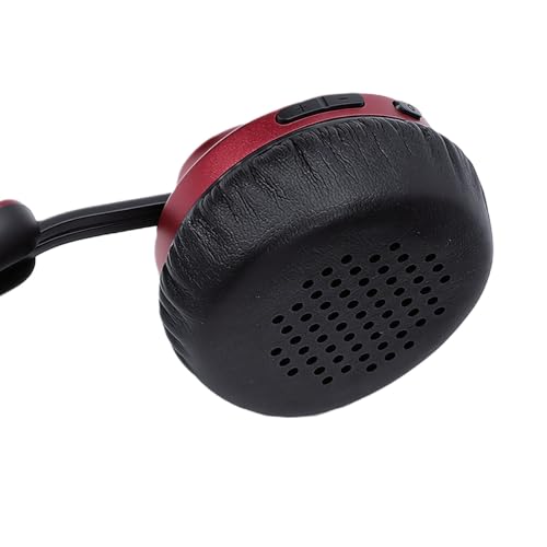 Wireless Headphones Over Ear, with Brushed Metal Design (Red) | Over The Ear Headset with Foldable, Stereo Breathing Light, 16H Playtime for Travel Home Office Cellphone PC - color: Red