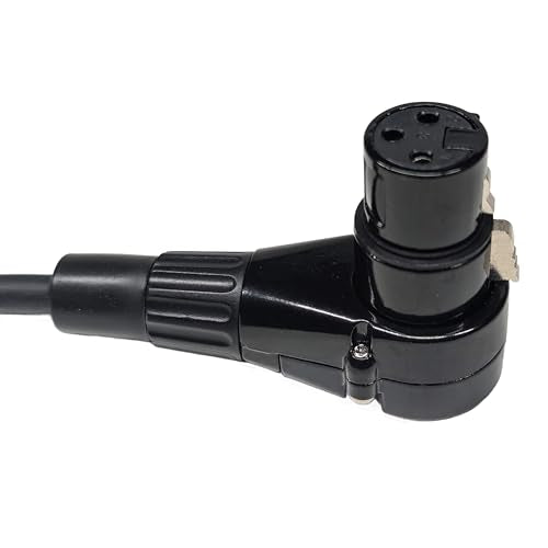 Right Angle Female XLR to Straight Male XLR Plug Cable, 3-Pin to 3-Pin, 2 Pack, 1Ft - size: Right Angle Female 1-Feet