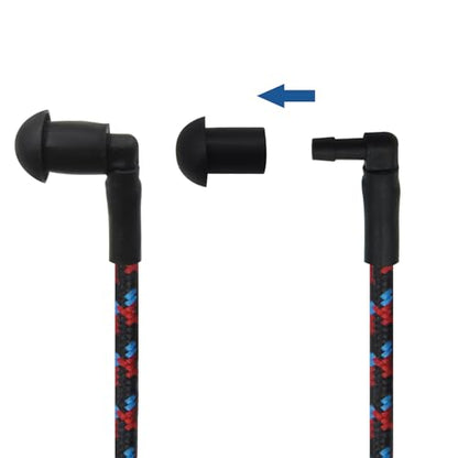 WODASEN Replacement Braided Nylon Fiber Acoustic Coil Tube Moisture Resistant Waterproof Color for Radio Earpiece (Red-Blue-Black-2) - color: Red-Blue-Black-2