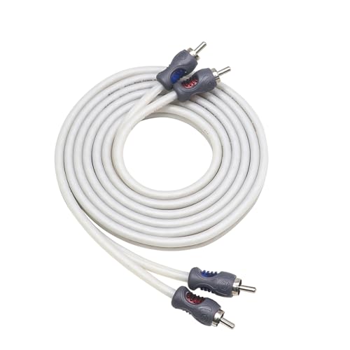 RECOIL RMI26 2-Channel 6ft RCA Audio Interconnects Cable Triple-Shielded | Tinned Oxygen Free Copper for High-End Car Marine Motorcycle UTV ATV with Noise Rejection